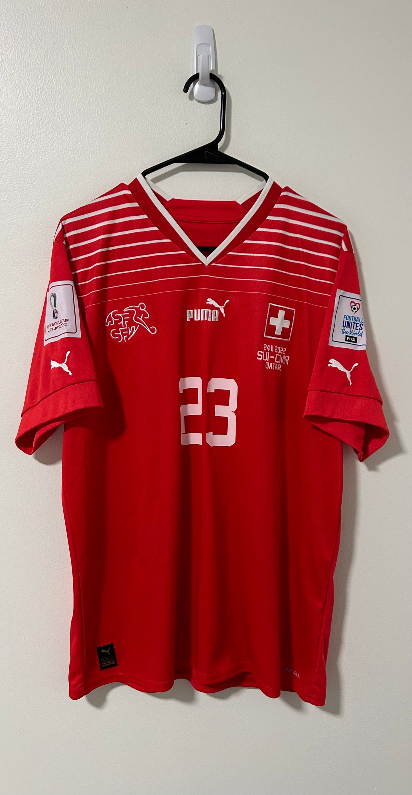 Switzerland Home FIFA World Cup Qatar 2022 Shaqiri #23