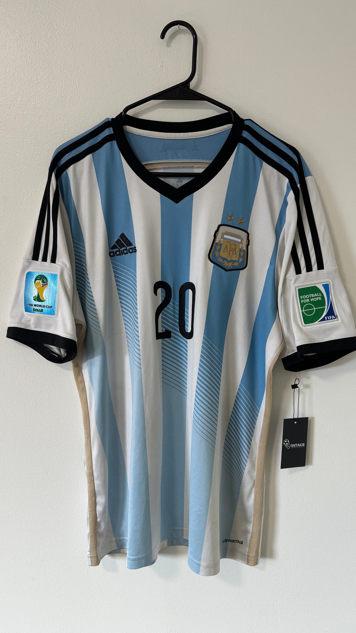 Argentina Home FIFA World Cup Brazil 2014 Agüero #20