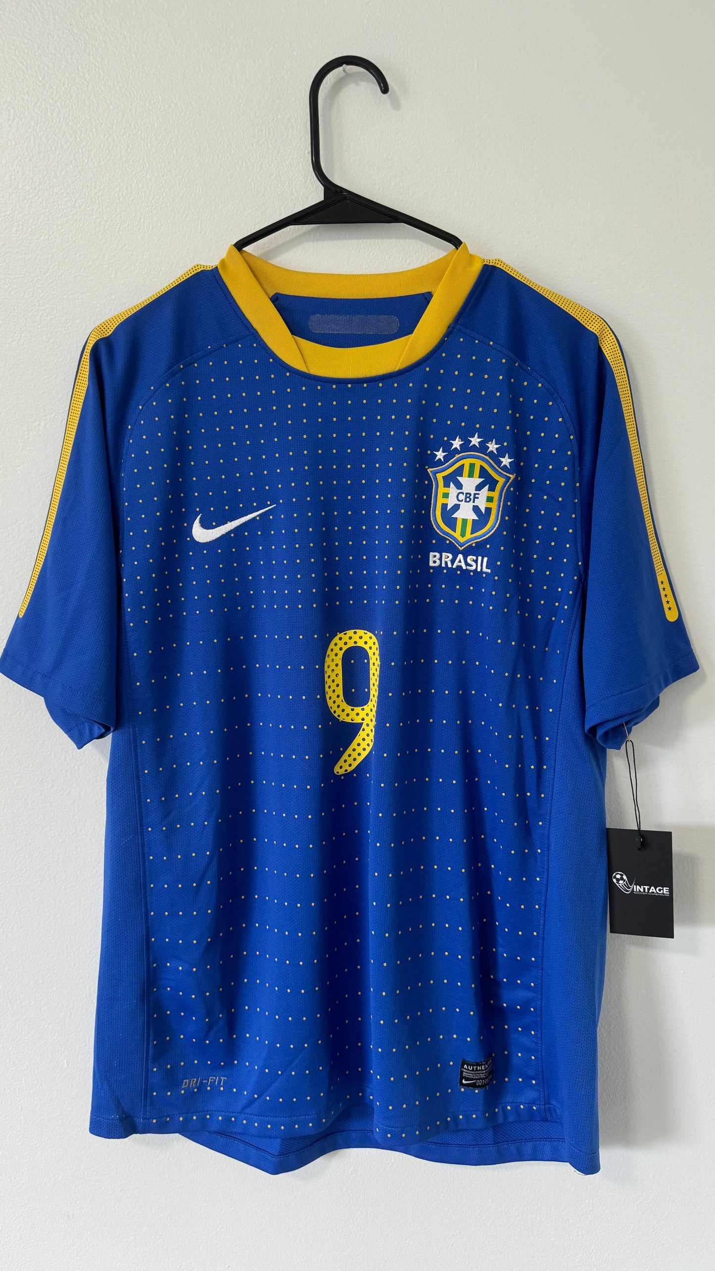 Brazil Away FIFA World Cup South Africa 2010 Luis Fabiano #9